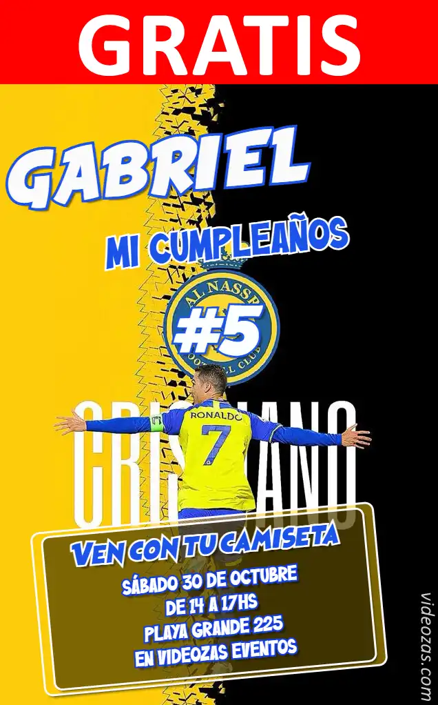Convite de aniversário personalizado grátis ronaldo 01