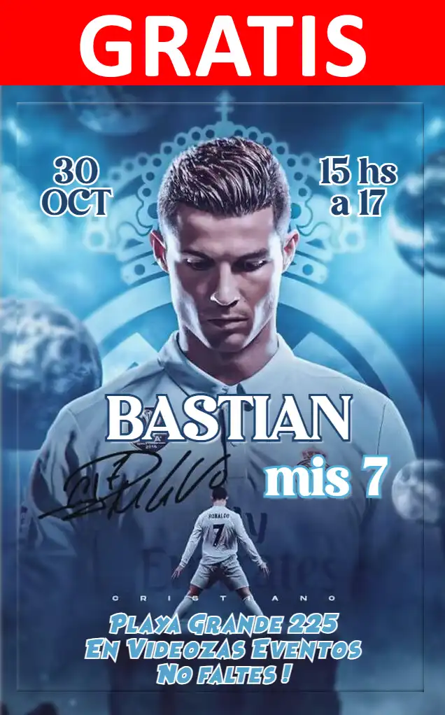 Invito Cristiano Ronaldo GRATIS | Modificabile e Personalizzabile | Facile e Veloce | Crea Online Ora!