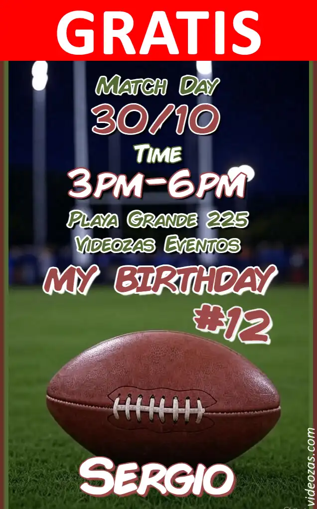 Convite de aniversário personalizado grátis rugby 04