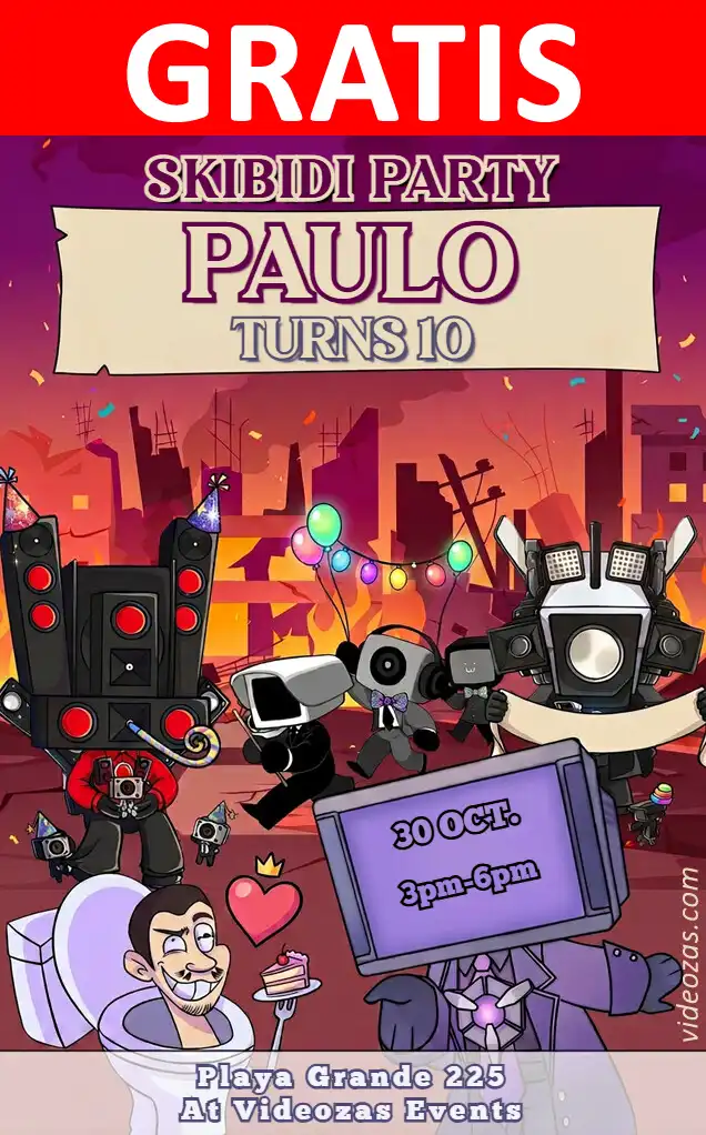 Invitación de cumpleaños personalizada gratis skibidi_toilet 01