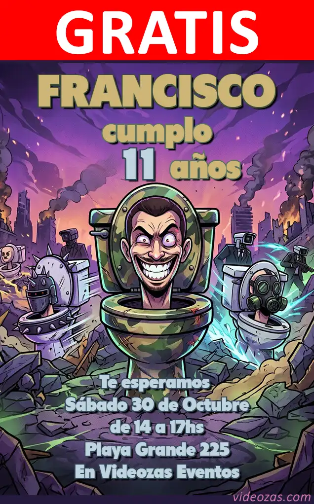 Invitación Skibidi Toilet GRATIS | Editable y Personalizable | Fácil y Rápido | Hacer Online Ahora!