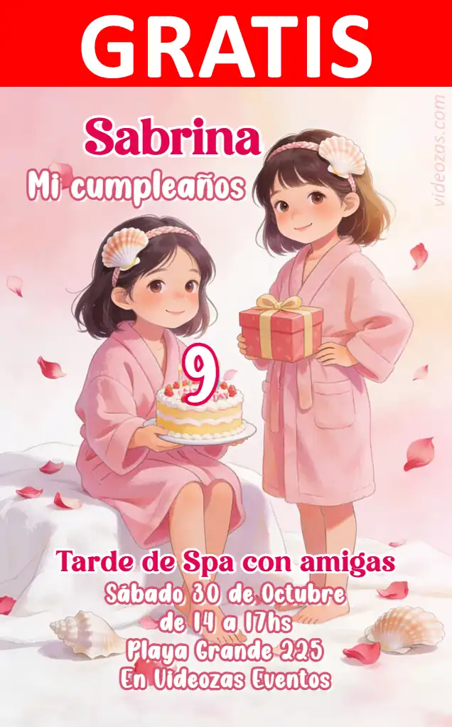 Invitación de cumpleaños personalizada gratis spa 01