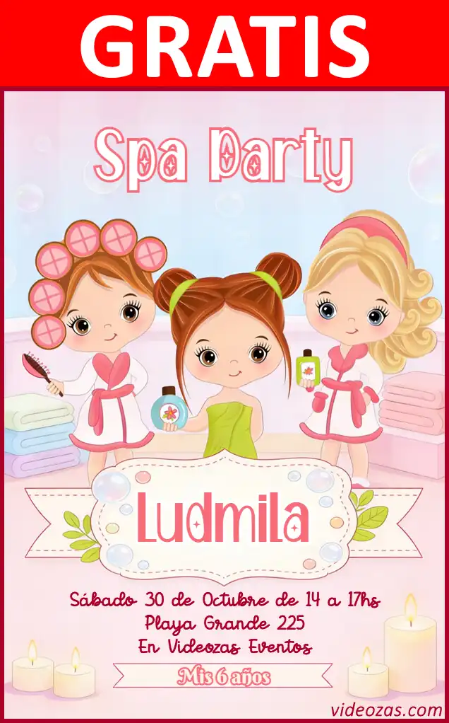 Invitación Spa GRATIS | Editable y Personalizable | Fácil y Rápido | Hacer Online Ahora!
