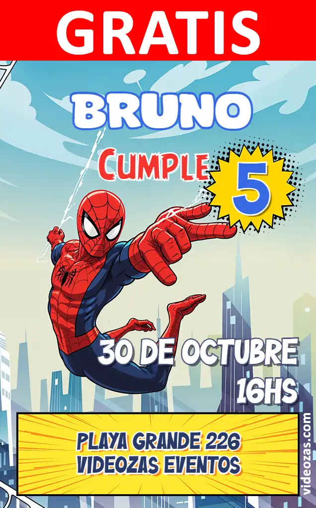 Invitación Spider-Man GRATIS | Editable y Personalizable | Fácil y Rápido | Hacer Online Ahora!