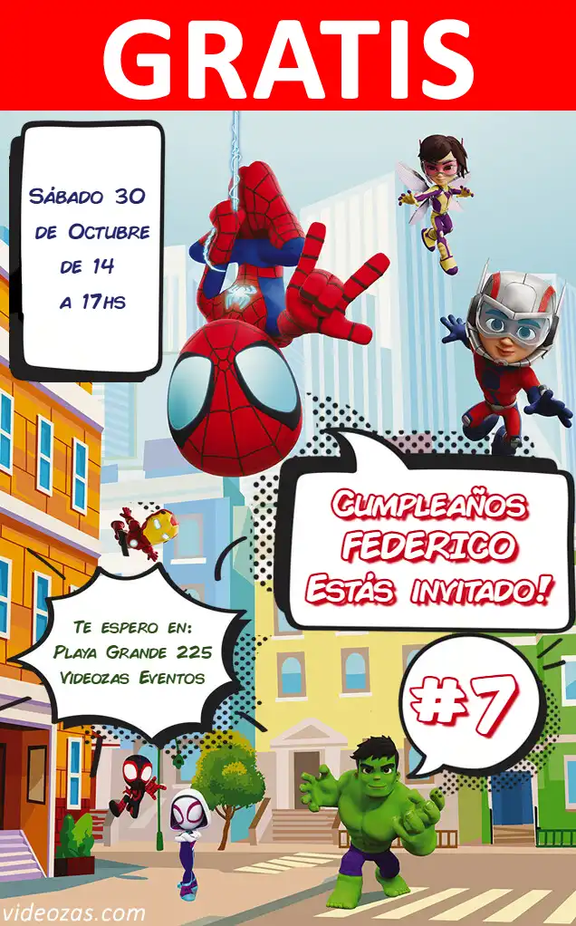 Convite de aniversário personalizado grátis spidey 04