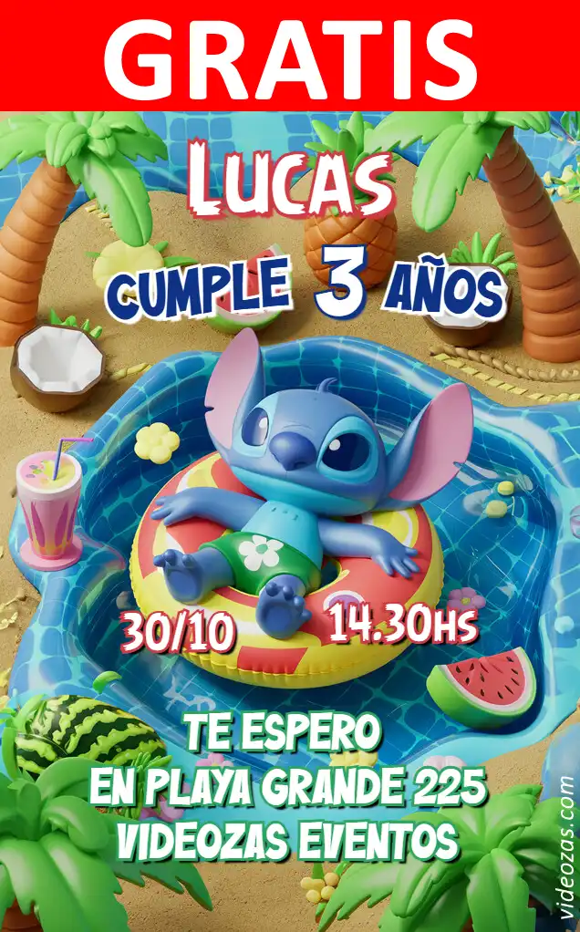 Convite de aniversário personalizado grátis stitch 04