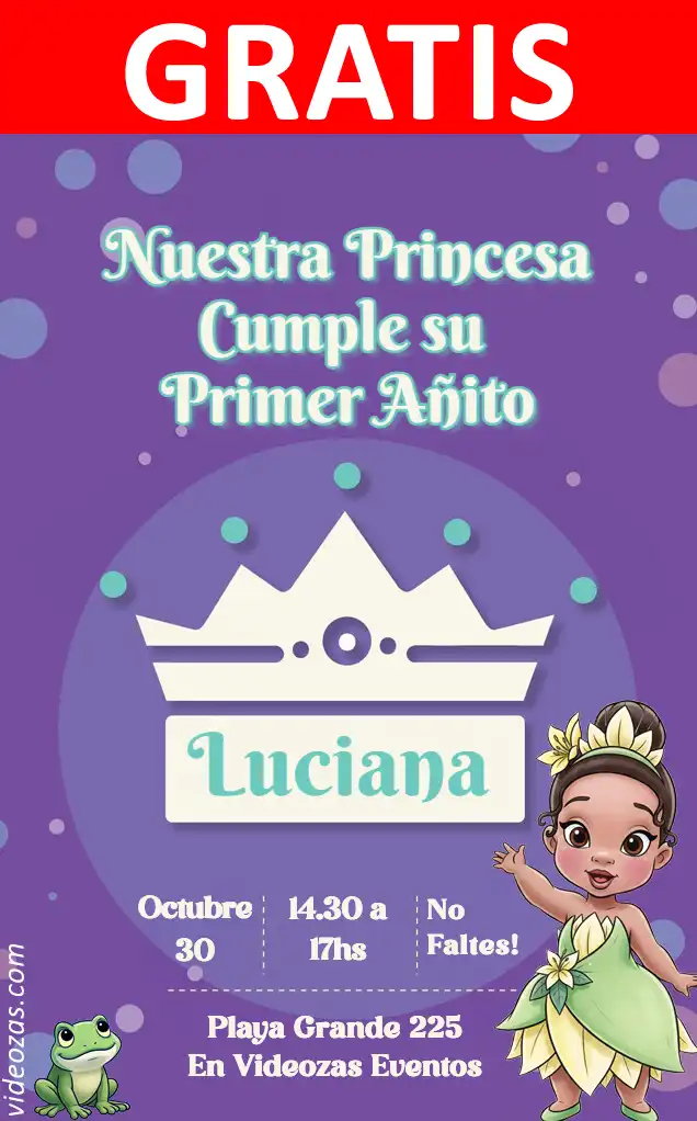 Invito Tiana la Principessa GRATIS | Modificabile e Personalizzabile | Facile e Veloce | Crea Online Ora!