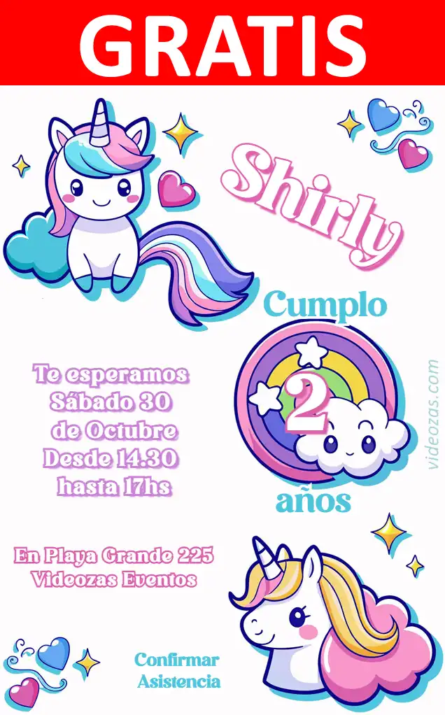 Invito Unicorno GRATIS | Modificabile e Personalizzabile | Facile e Veloce | Crea Online Ora!