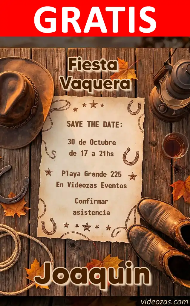 Invito Festa dei Cowboy GRATIS | Modificabile e Personalizzabile | Facile e Veloce | Crea Online Ora!