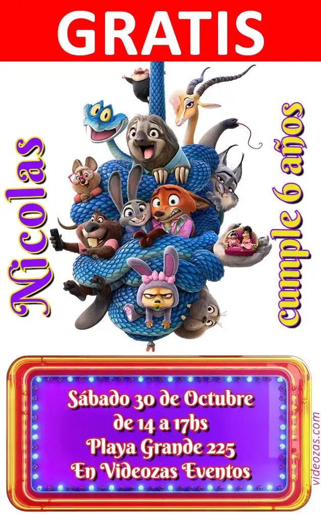 Invitación Zootopia GRATIS | Editable y Personalizable | Fácil y Rápido | Hacer Online Ahora!