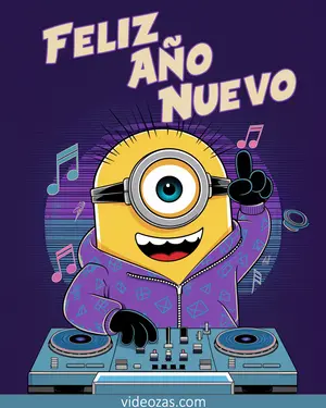 Saludo Año Nuevo Minion DJ