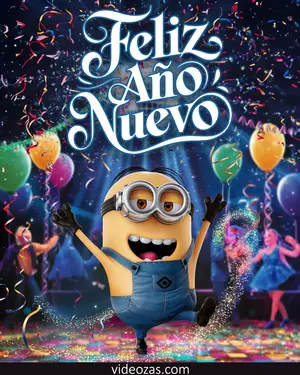 Saludo Año Nuevo Fiesta Minion