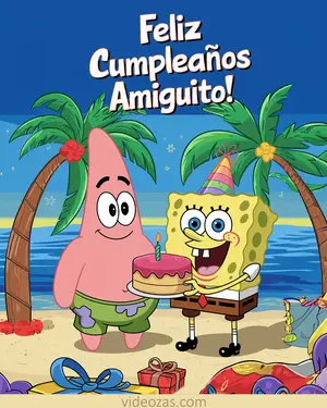 Saludo Cumpleaños Bob Esponja y Patricio