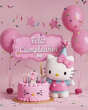 Saludo Cumpleaños Hello Kitty