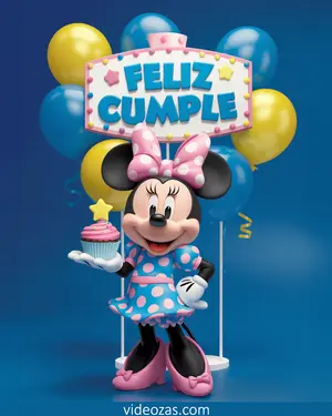 Saludo Cumpleaños Minnie Cupcake