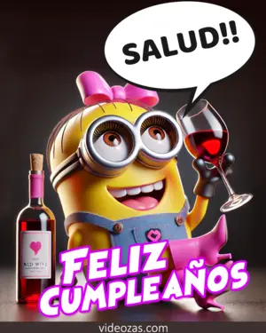 Saludo Cumpleaños Brindis Minion