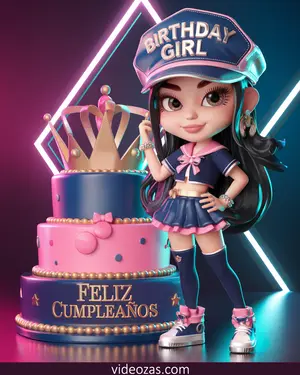 Saludo Cumpleaños Joven Chibi