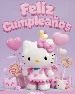 Saludo Cumpleaños Hello Kitty Aesthetic