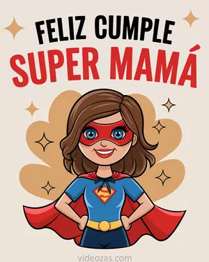 Saludo Cumpleaños Super Mamá
