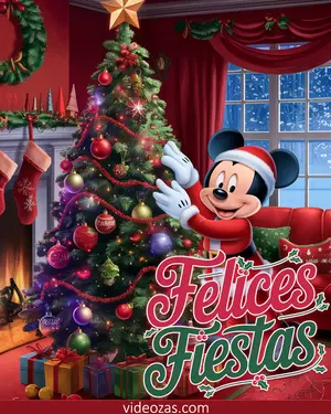 Saludo Navideño Mickey Santa Claus
