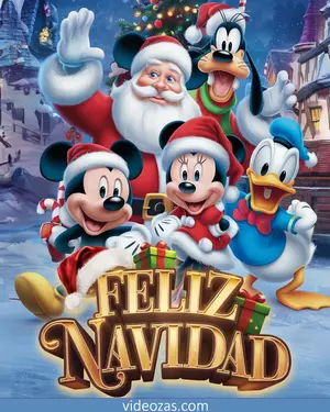 Saludo Navideño Mickey, Papá Noel y sus Amigos