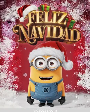 Saludo Navideño Minion Rojo