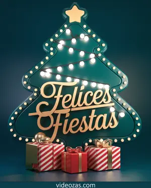 Saludo Navideño Arbolito con Regalos