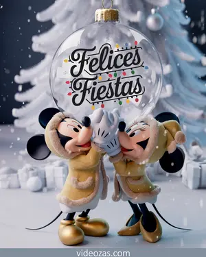 Saludo Navideño Minnie y Mickey