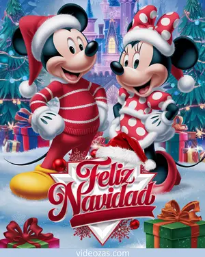 Saludo Navideño Minnie y Mickey en Disney World