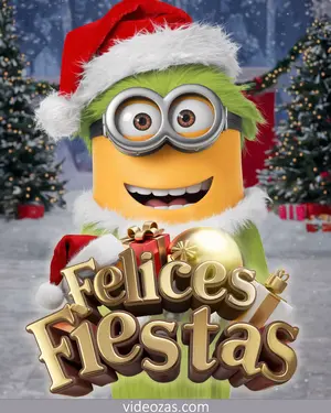 Saludo Navideño Minion Grinch