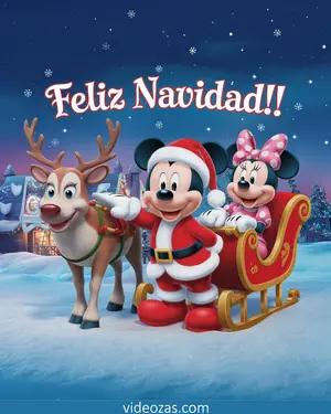 Saludo Navideño Mickey, Minnie y Rodolfo