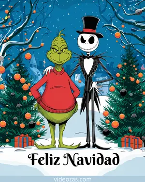 Saludo Navideño del Grinch y Jack Skellington