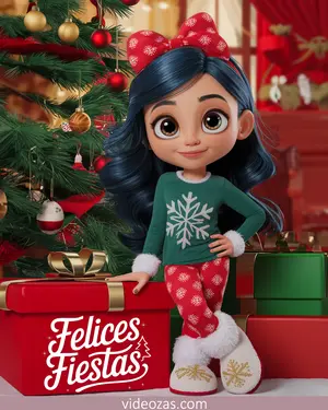 Saludo Navideño Little Girl