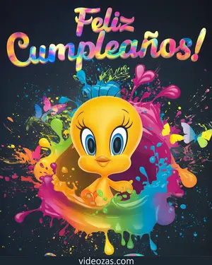 Saludo Cumpleaños Piolín Tweety Colorido