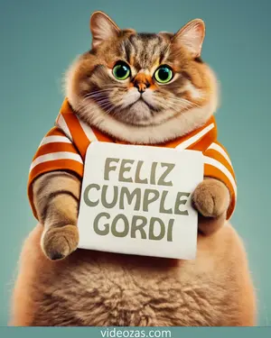 Saludo Cumpleaños Gatito Regordete